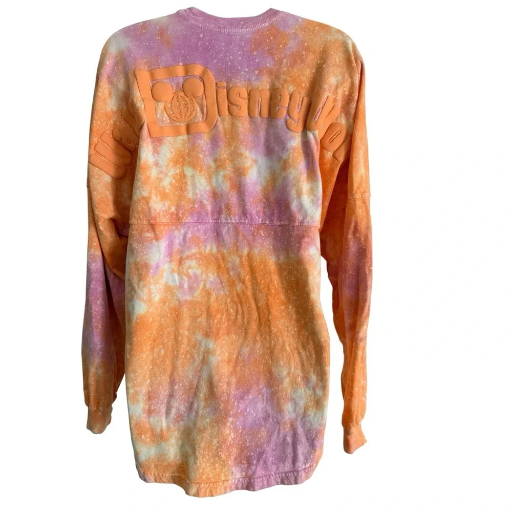 Walt Disney World Spirit Jersey M Tie Dye Orange Pink Galaxy Sweatshirt Mickey - Picture 7 of 10